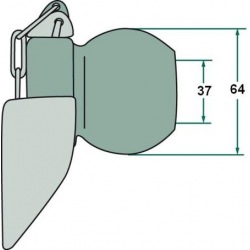 Kula z kołnierzem fi 12mm 3/3 37, 64 mm